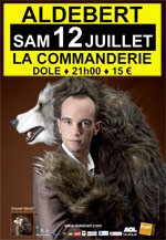 Affiche du concert d'Aldebert pour les Montgolfiades de Dole 2008