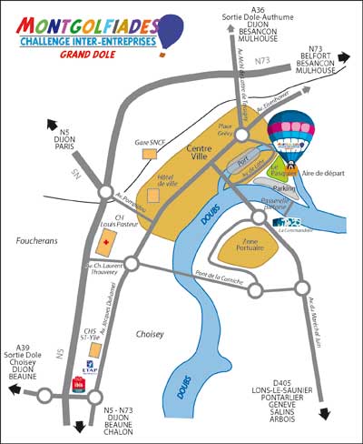 plan du site des Montgolfiades de Dole 2008
